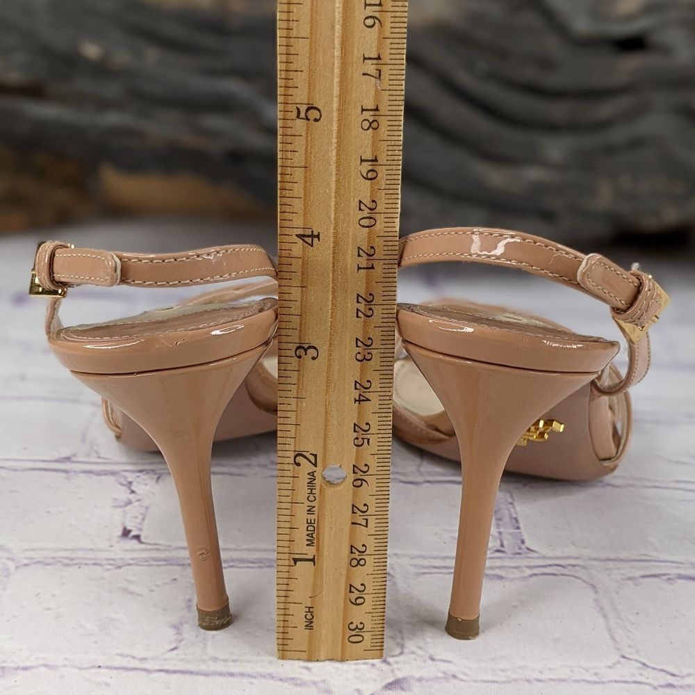 Prada Nude Criss Cross Sling Back Sandals - Picture 5 of 9
